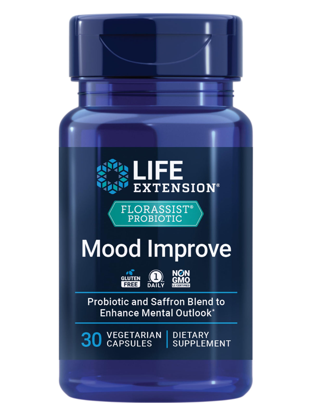 Life Extension FlorAssist cápsulas: posible apoyo al estado de ánimo y bienestar digestivo.