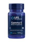 Life Extension Gamma E: botella con mezcla de tocoferoles para apoyo antioxidante potencial.