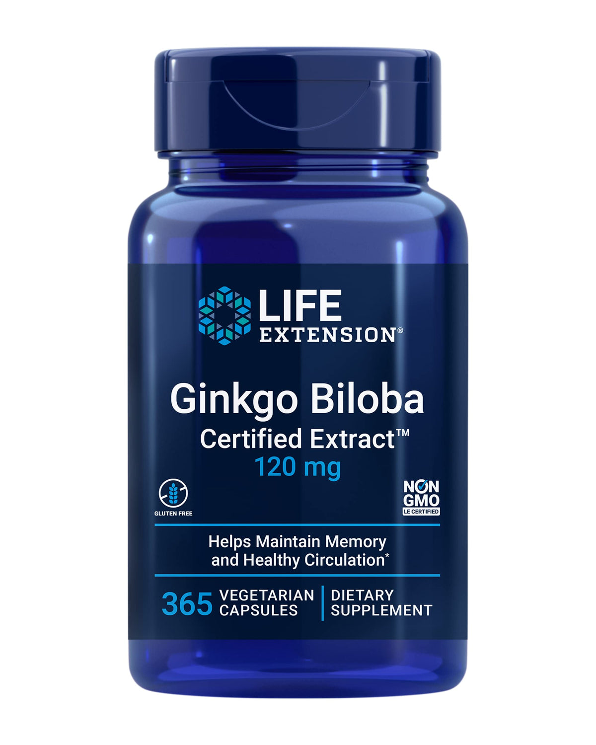 Life Extension Ginkgo Biloba: cápsulas en botella para apoyar la memoria y la claridad mental