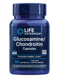 Life Extension Glucosamina/Condroitina, botella de cápsulas, apoyo posible a la salud de las articulaciones.