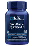 Life Extension glutation-cisteina-c-500mg en botella, apoyo antioxidante diario.