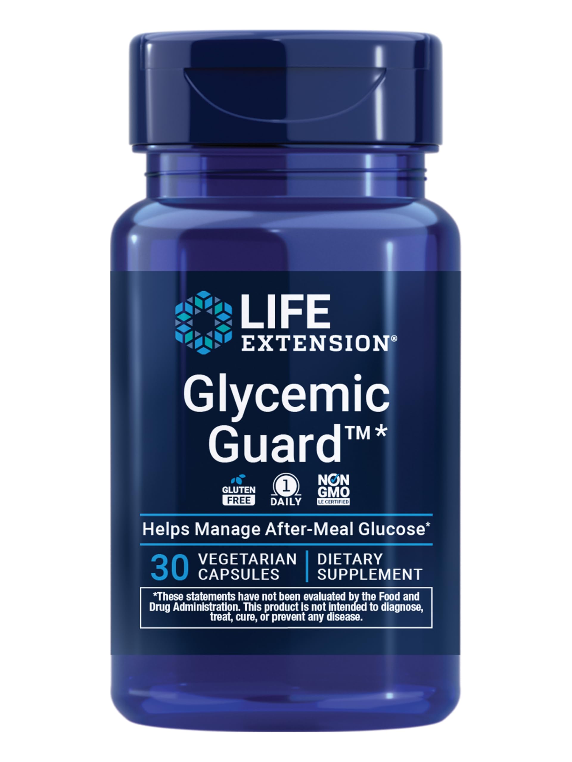 Glycemic Guard de Life Extension: botella con clavo, apoyo al equilibrio glucémico tras comer.