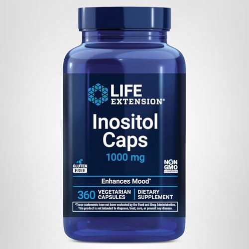 Dosis de 1000 mg por cápsula Life Extension Inositol Caps para bienestar