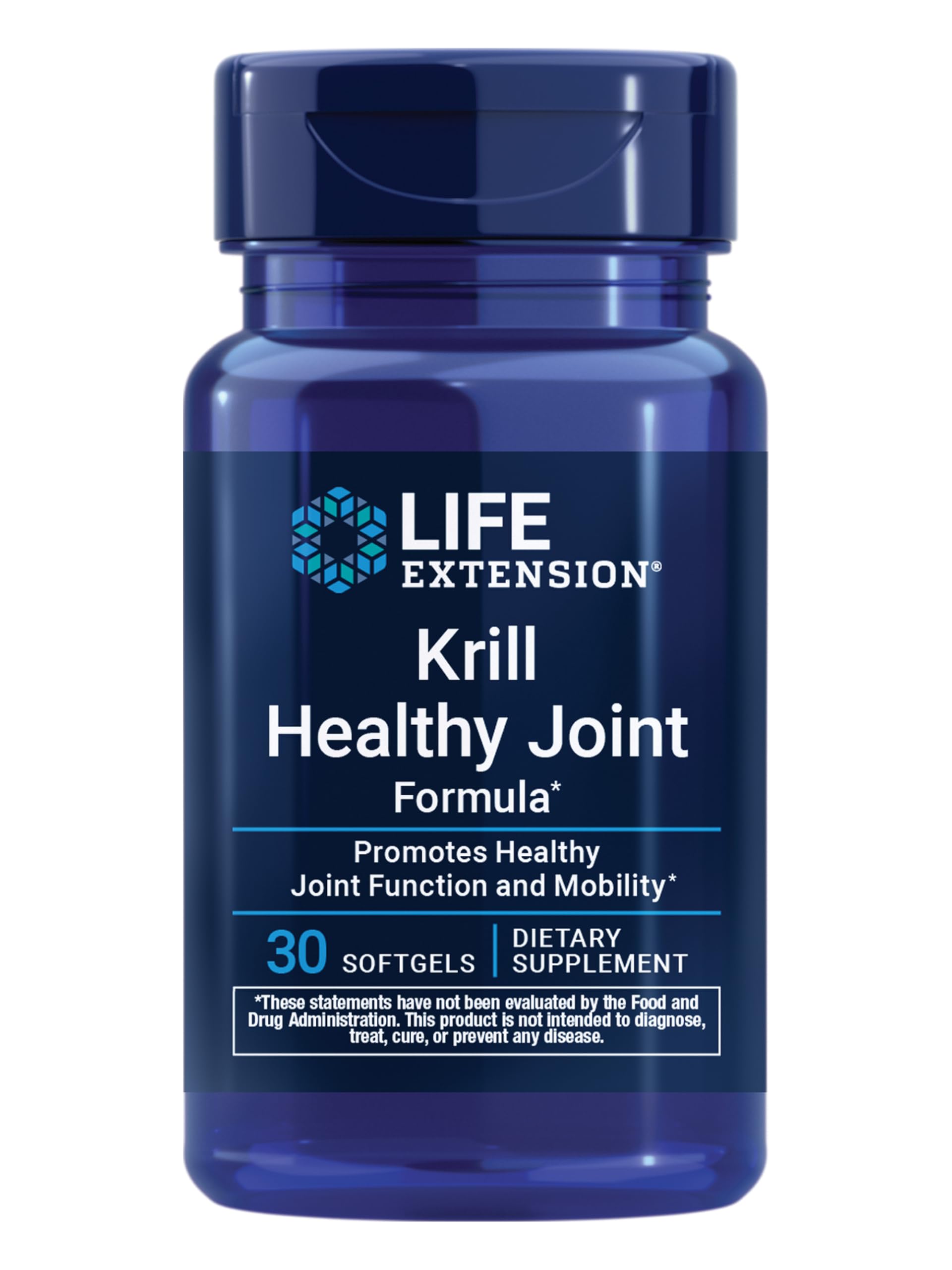 Life Extension Krill articulaciones: botella para soporte suave y movilidad diaria.