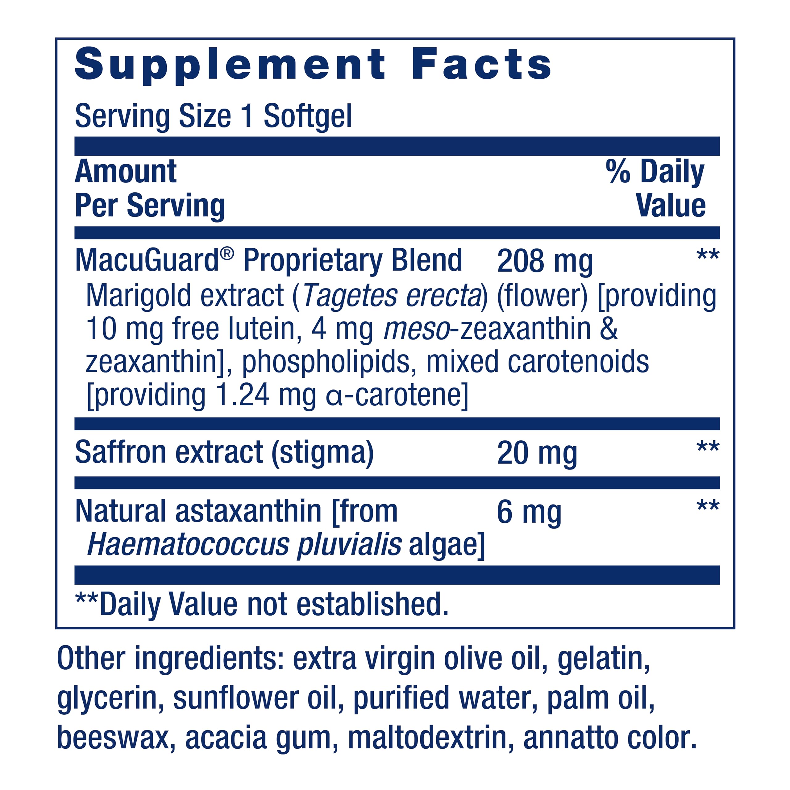 Life Extension MacuGuard frasco: envase del producto y uso diario