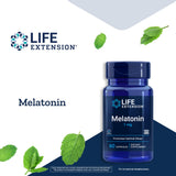 Life Extension Melatonina 1 mg caja, producto sin gluten y sin OGM