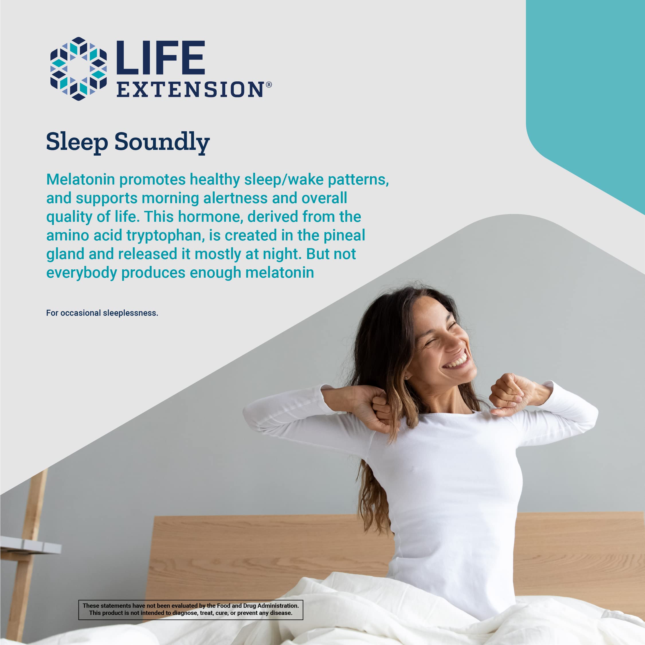 Life Extension Melatonina 1 mg uso nocturno, favorece ritmos circadianos