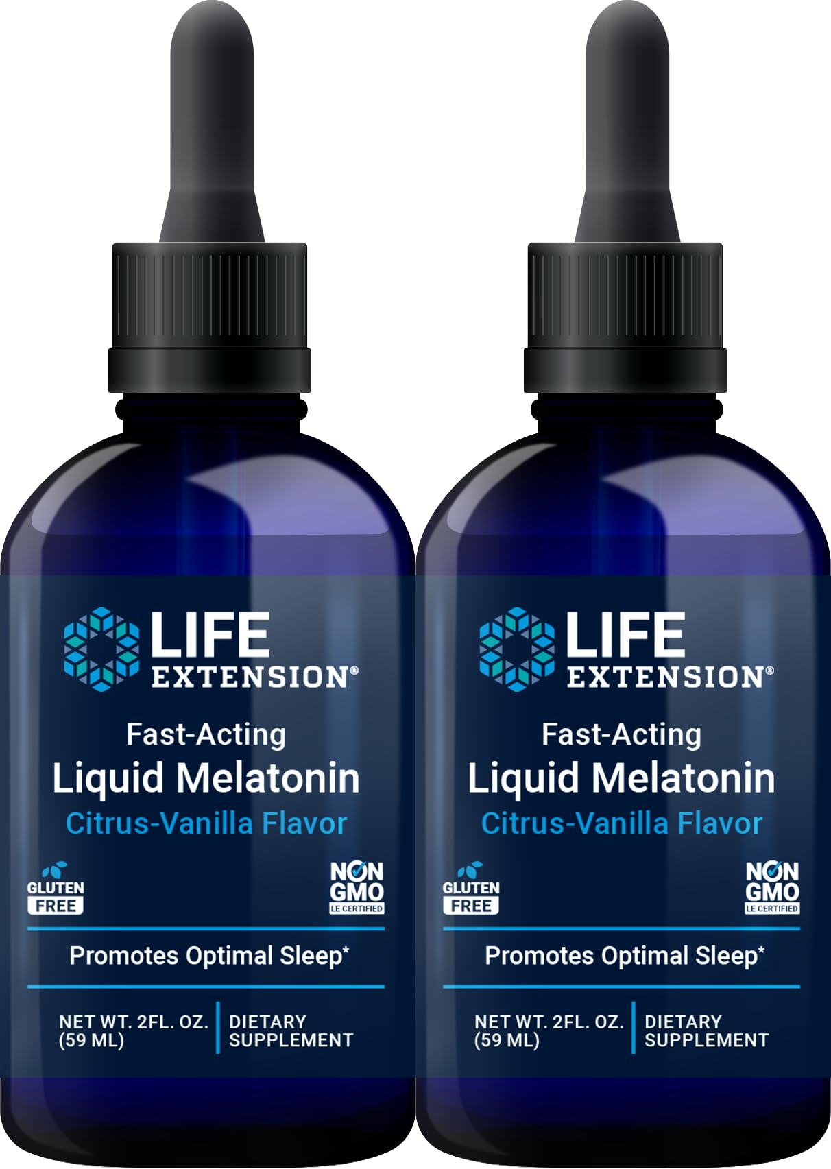 Life Extension Melatonina líquida cítrico-vainilla, dos frascos, apoyo posible para un descanso cómodo