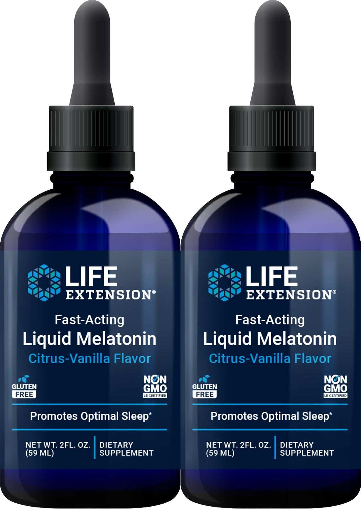 Life Extension Melatonina líquida cítrico-vainilla, dos frascos, apoyo posible para un descanso cómodo