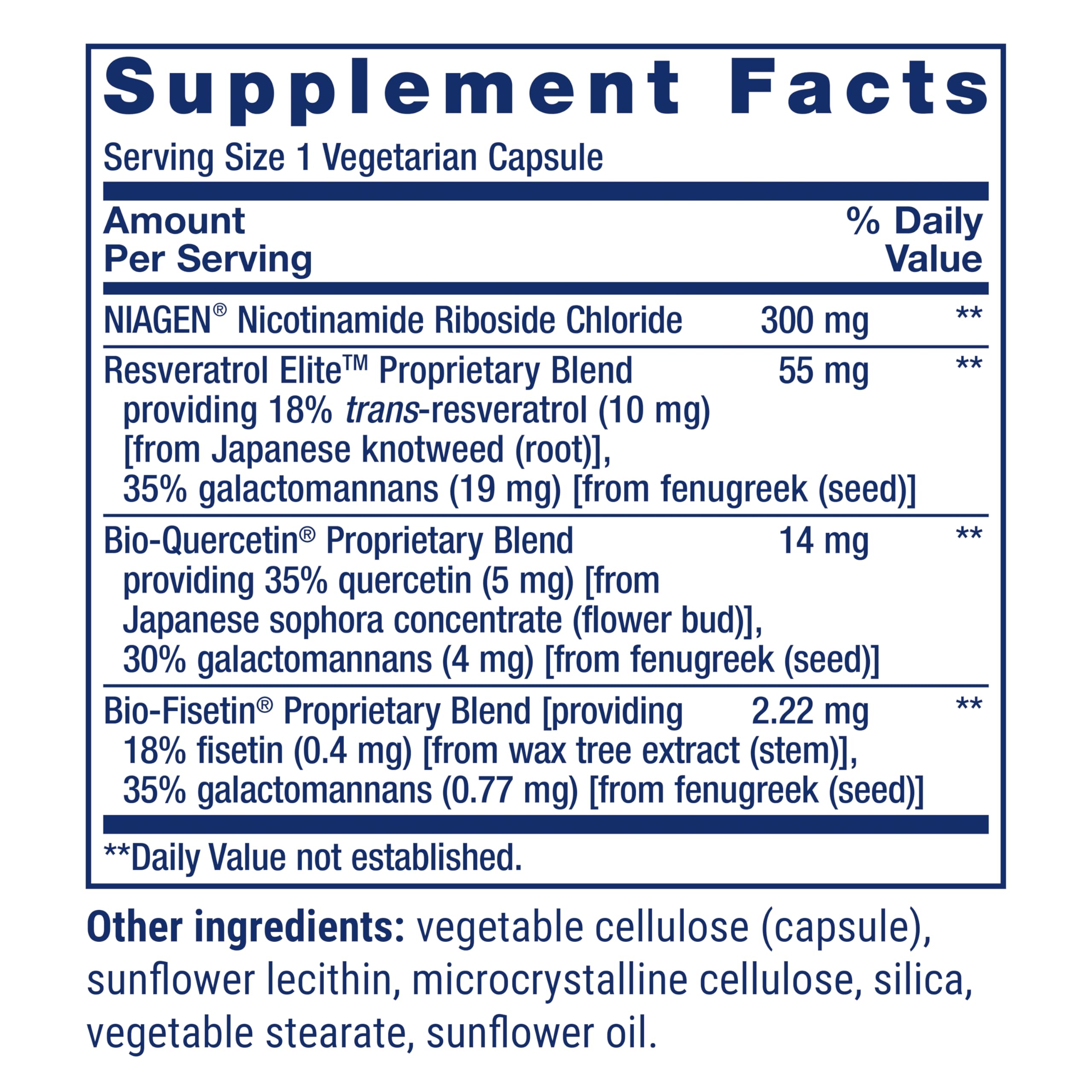 Life Extension Nicotinamide Riboside 300 mg, etiqueta de ingredientes, soporte energético.