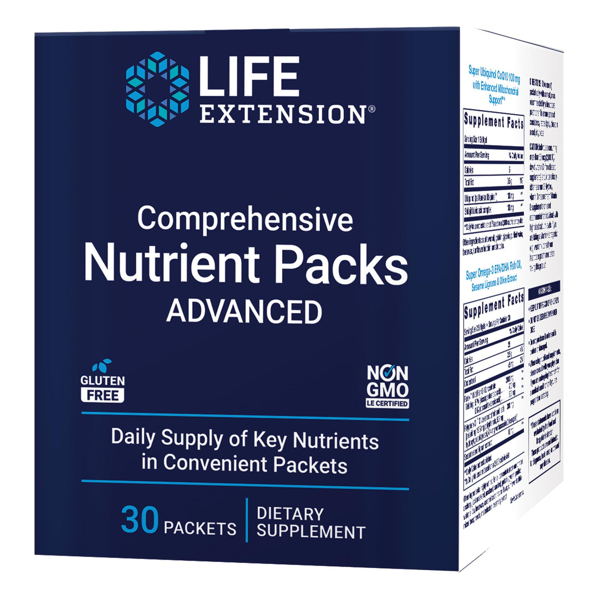Life Extension Paquetes nutrición completa avanzado, frente, inicio práctico de tu rutina diaria.