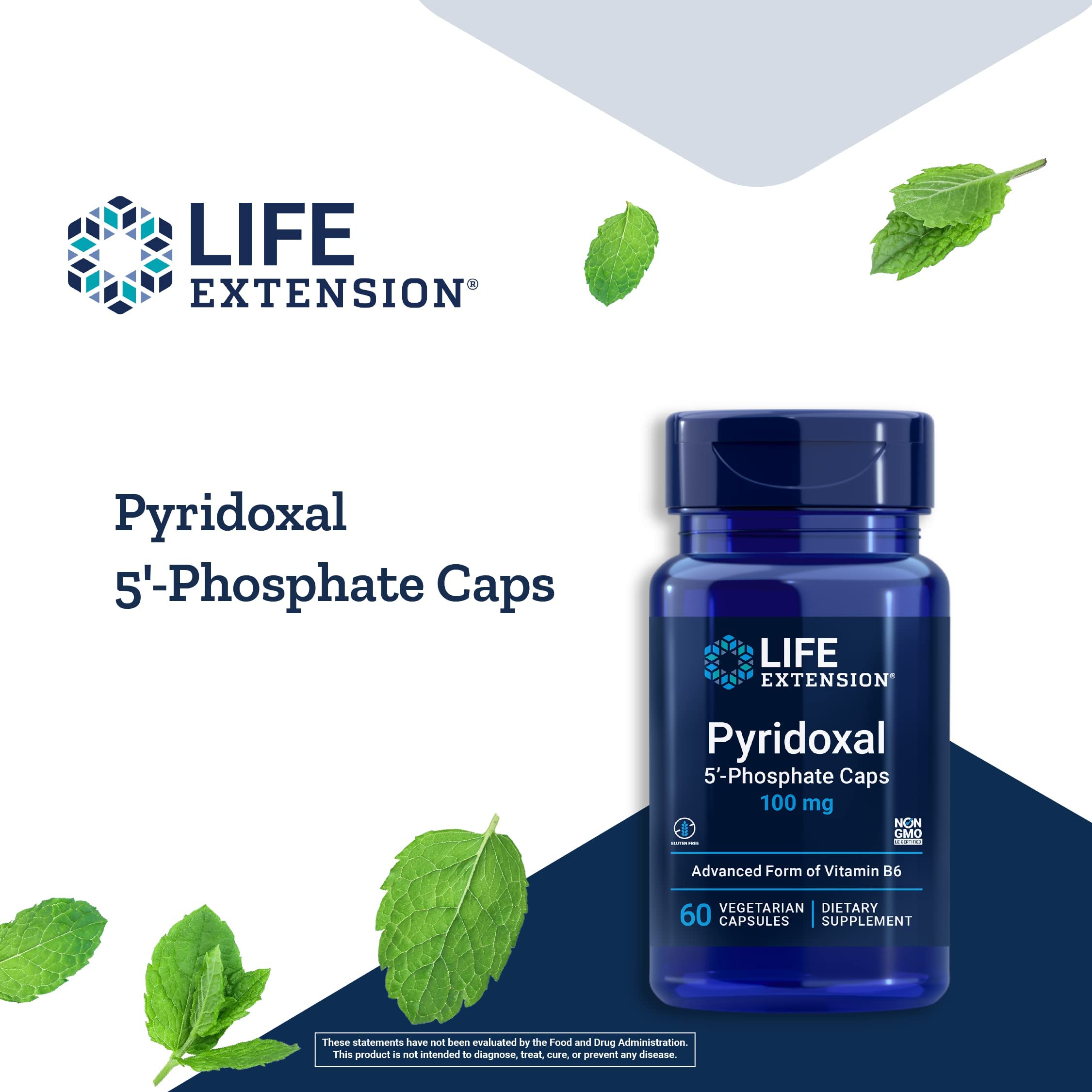 Life Extension Piridoxal 5'-Fosfato Caps sin gluten: aptas para dietas específicas