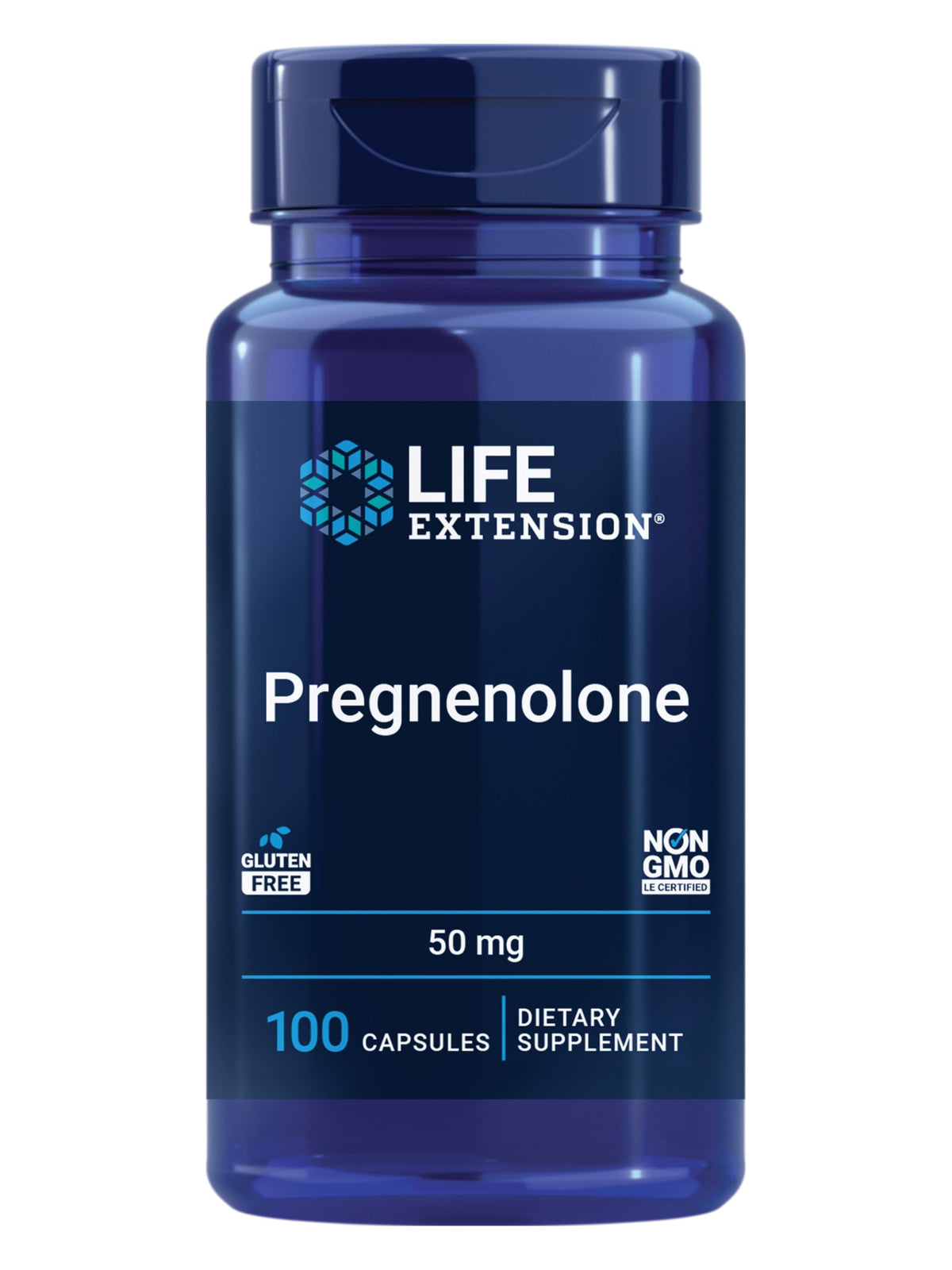 Life Extension pregnenolona: cápsula para enfoque mental diario.
