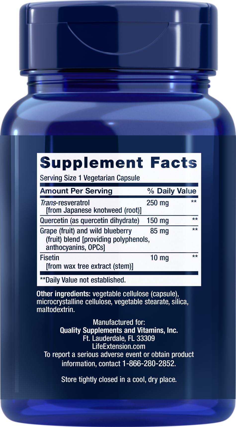 Life Extension Resveratrol, botella clara, evidencia de calidad premium para bienestar.