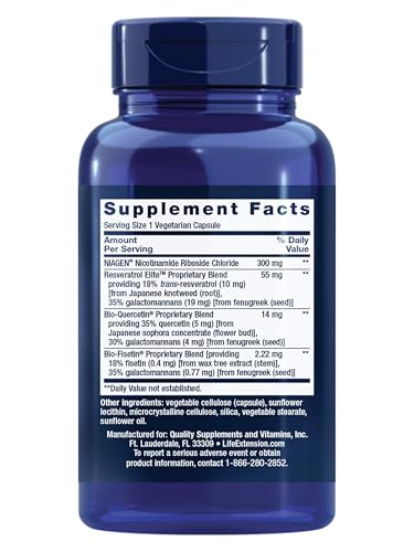 Life Extension Resveratrol Elite en cápsulas: posible beneficio antioxidante diario.