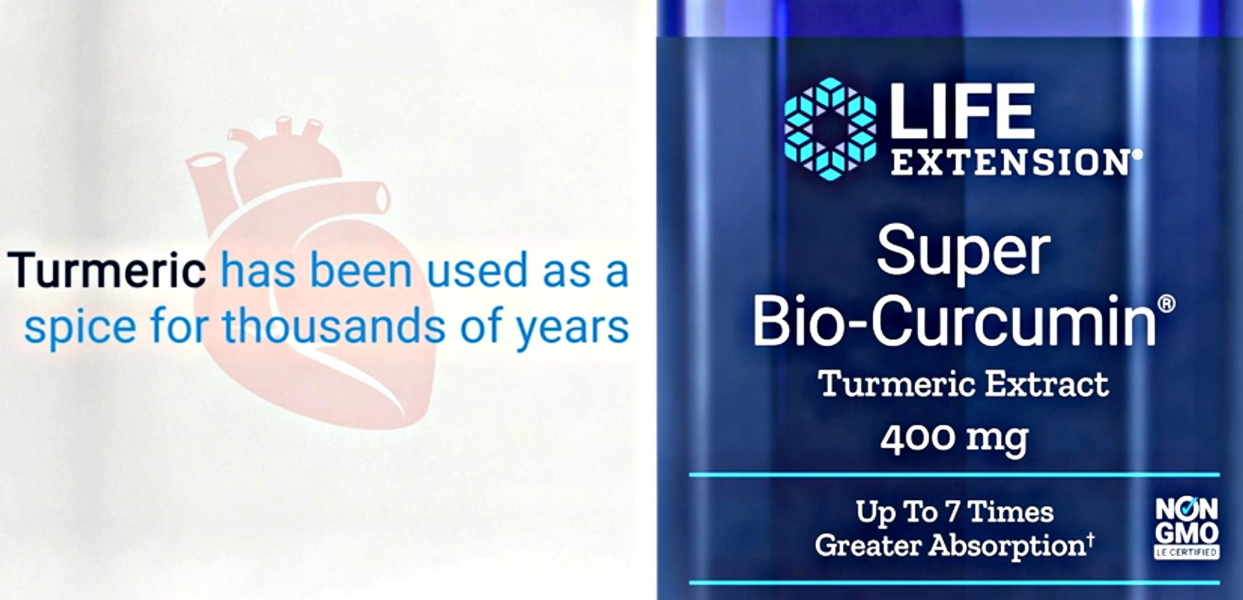 Life Extension Super Bio-Curcumin cápsulas: uso diario cómodo y suave.