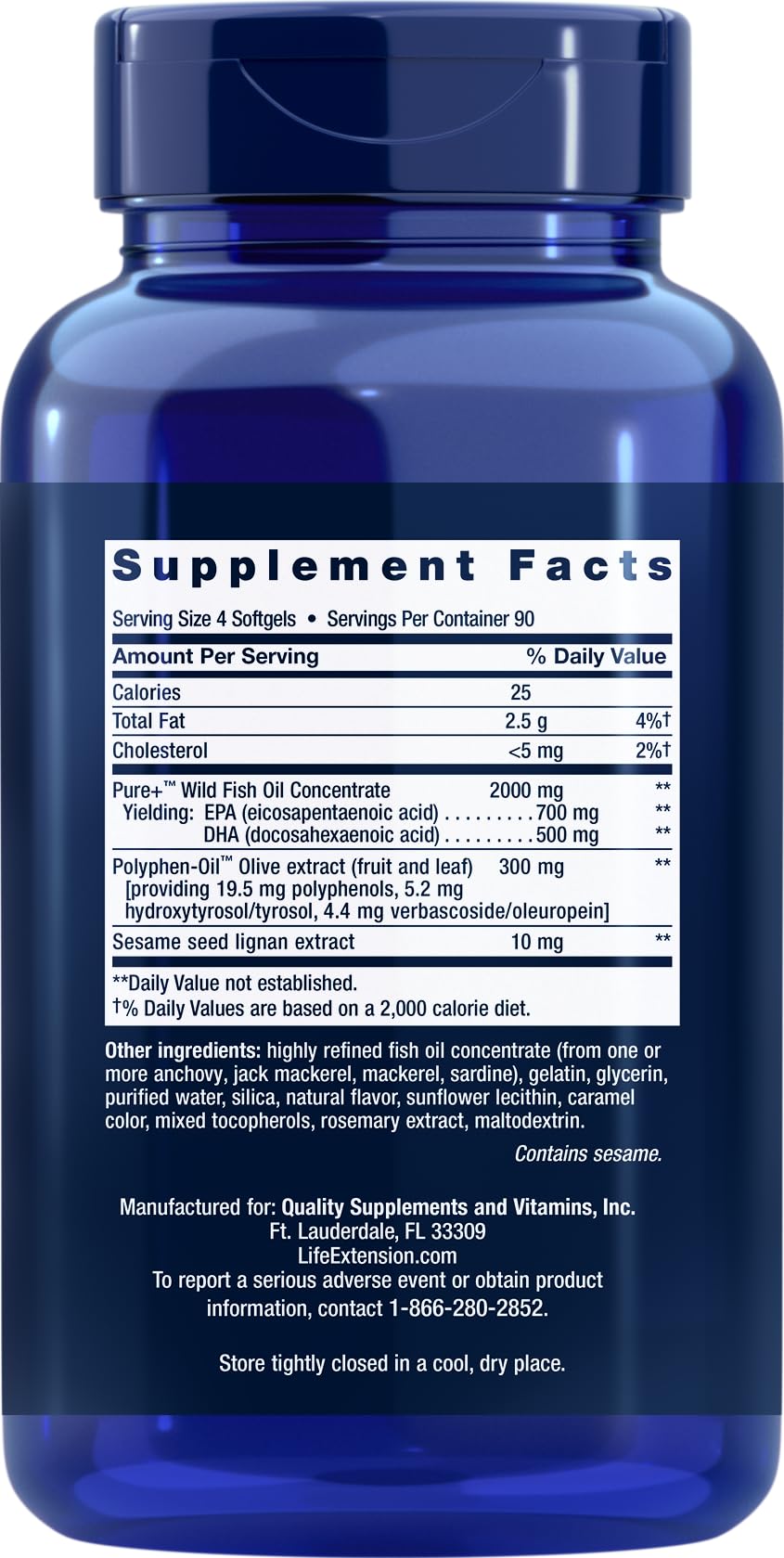 Life Extension Super Omega-3: cápsulas fáciles de tragar para uso diario.