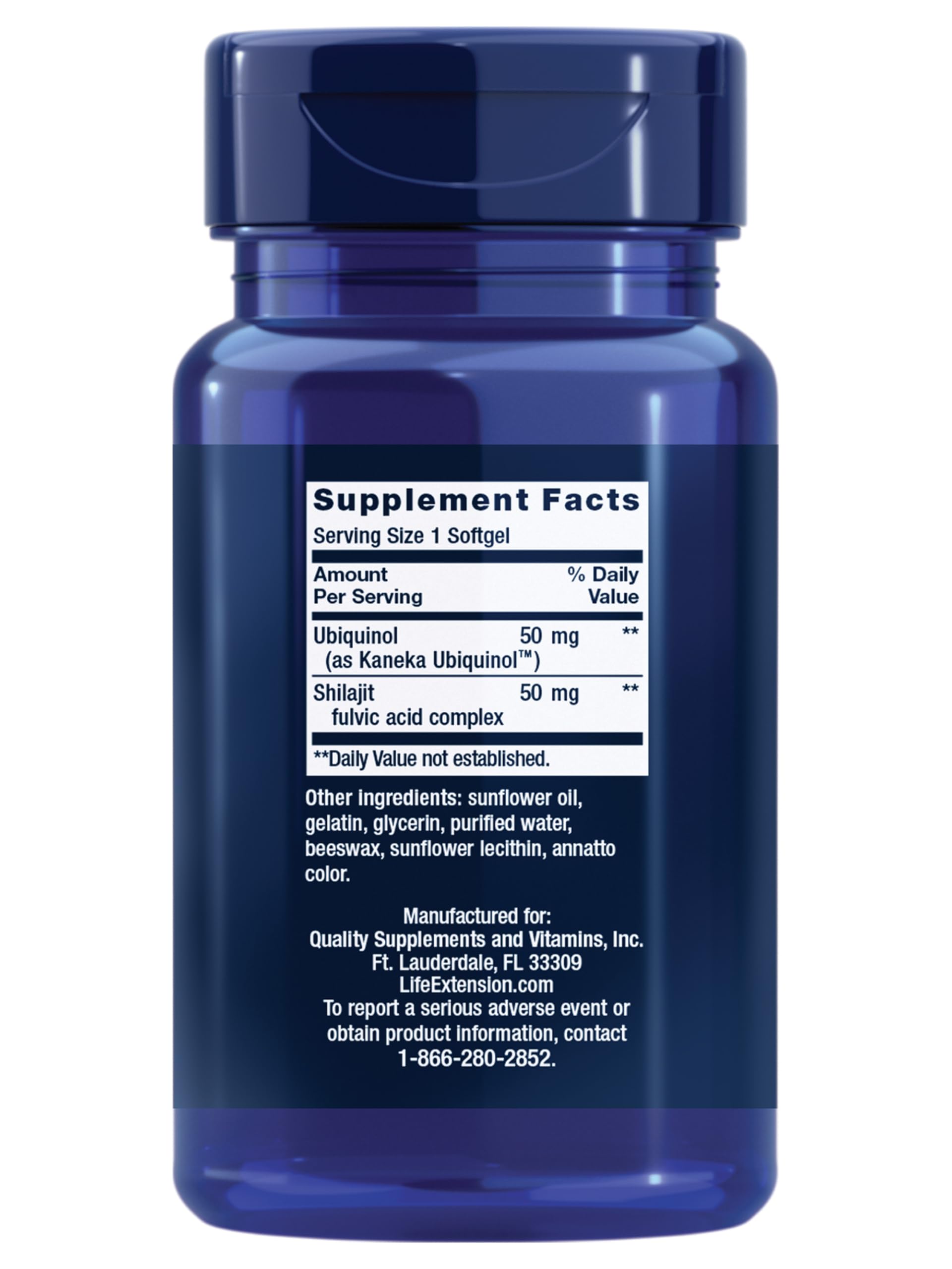 Life Extension Super Ubiquinol CoQ10, botella frente, mayor biodisponibilidad y absorción