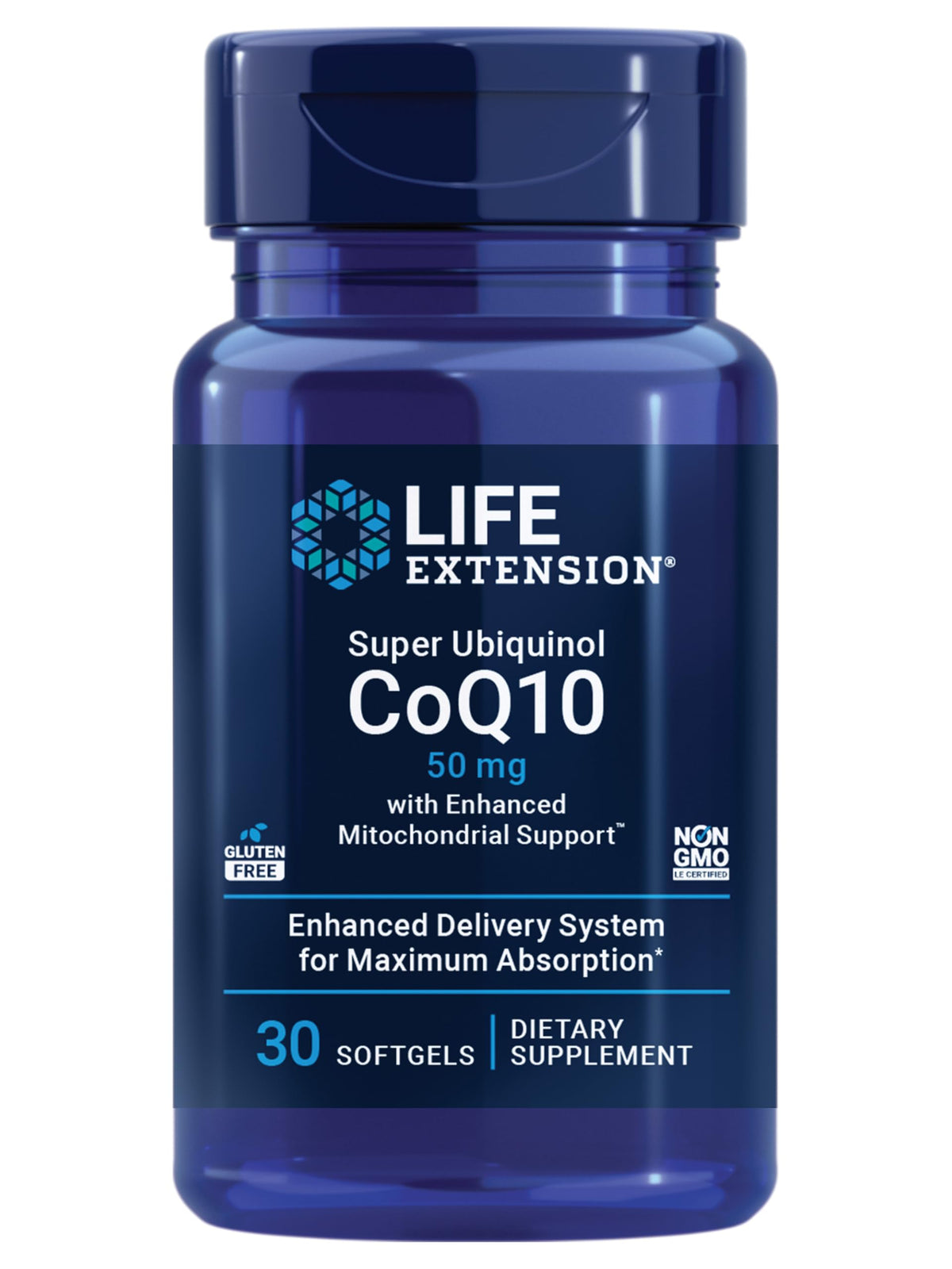 Life Extension Super Ubiquinol CoQ10, caja frontal, posible apoyo a la energía diaria