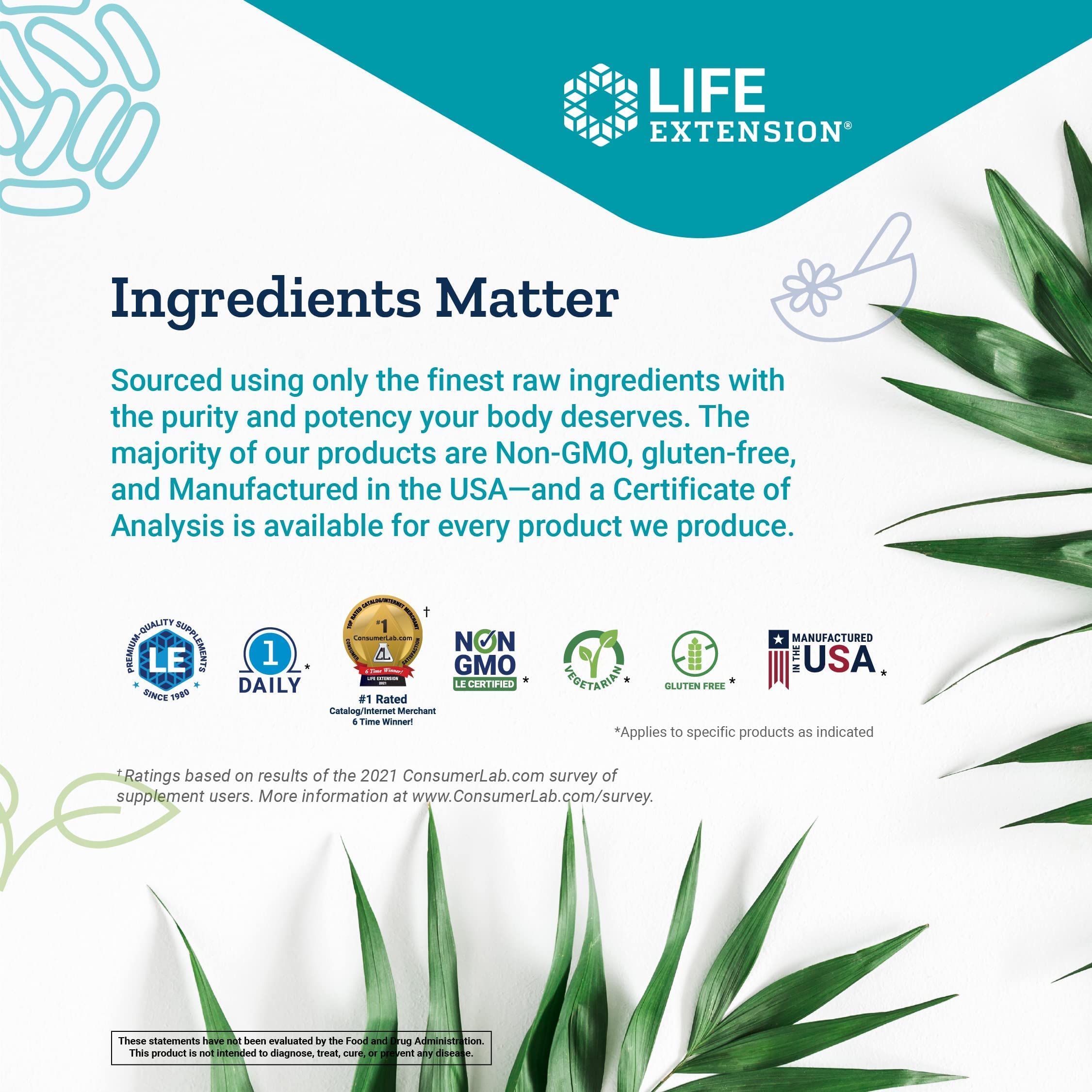 Life Extension TMG 500mg: etiqueta frontal clara que facilita la identificación de dosis.