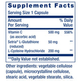 Life Extension vitamina C 500mg cápsula, refuerzo antioxidante para el día.