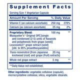 Life Extension Vitamina C, calcio y resveratrol, etiquetado claro para confianza.