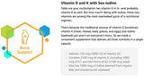 Caja Life Extension vitaminas D y K con Sea-Iodine, muestra de uso diario.