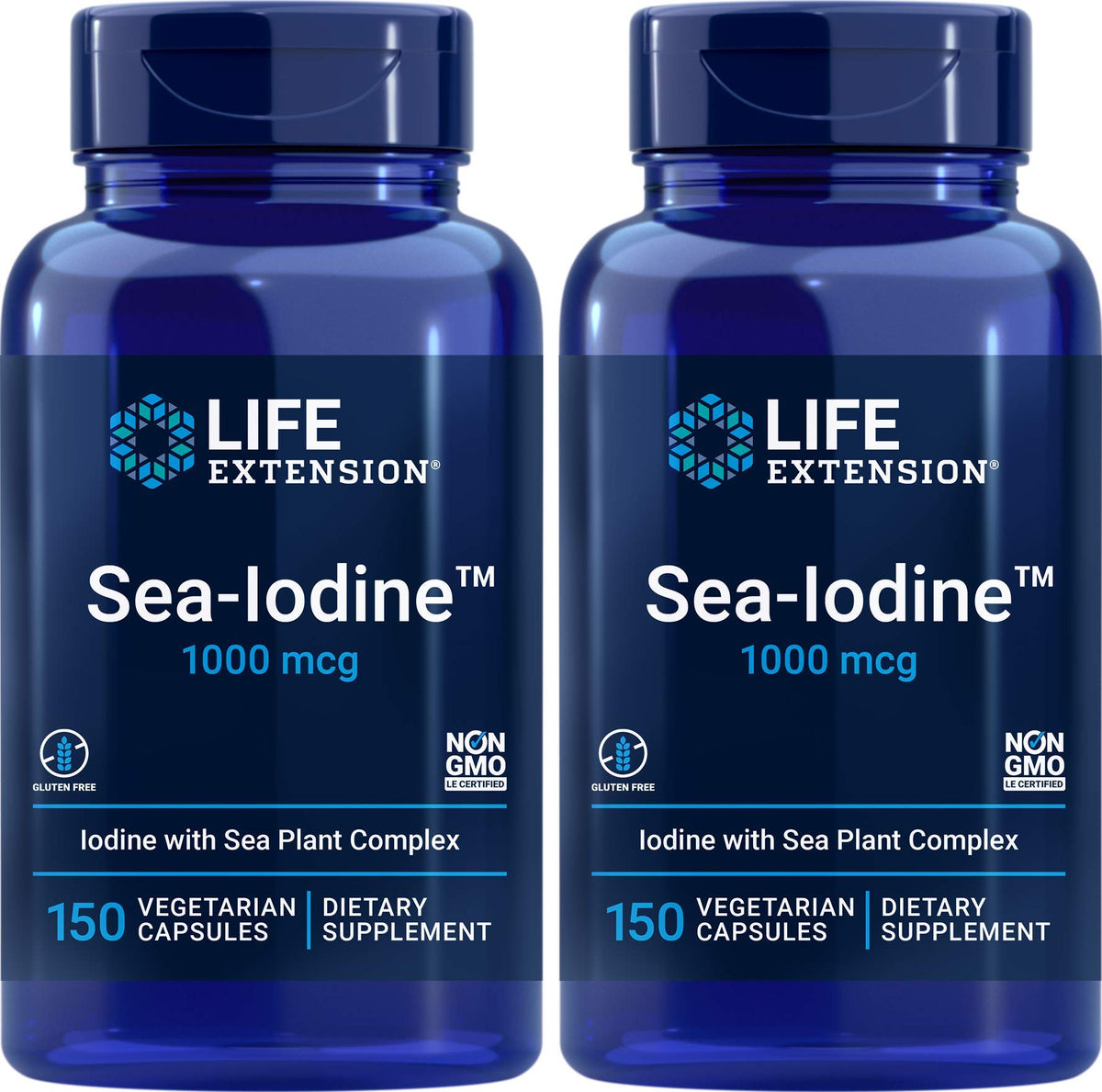 Life Extension Sea Iodine: botella con cápsulas para apoyar niveles de yodo saludables