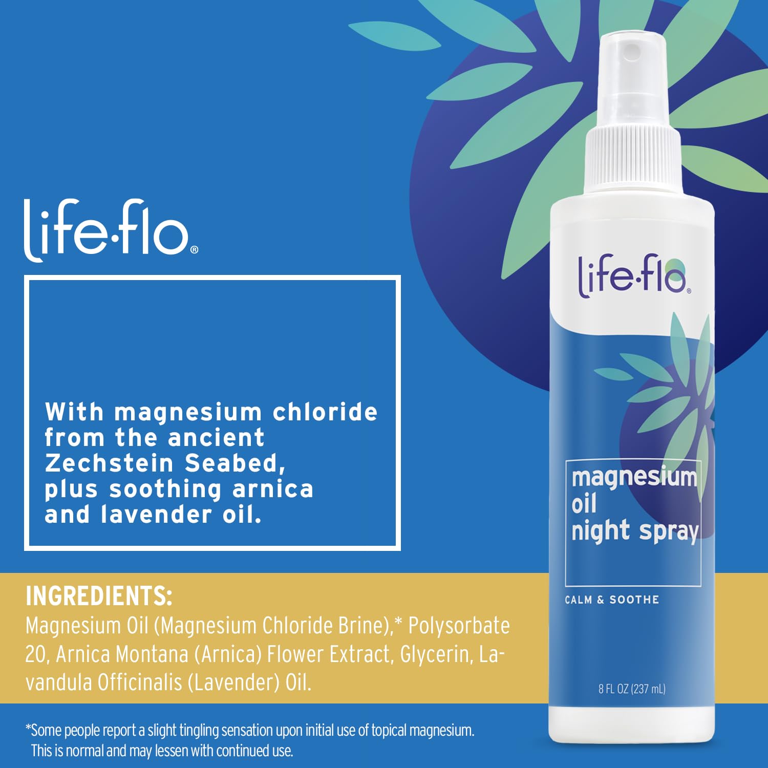 Life-Flo Aceite magnesio nocturno pies: alivio suave para piernas cansadas antes de descansar.