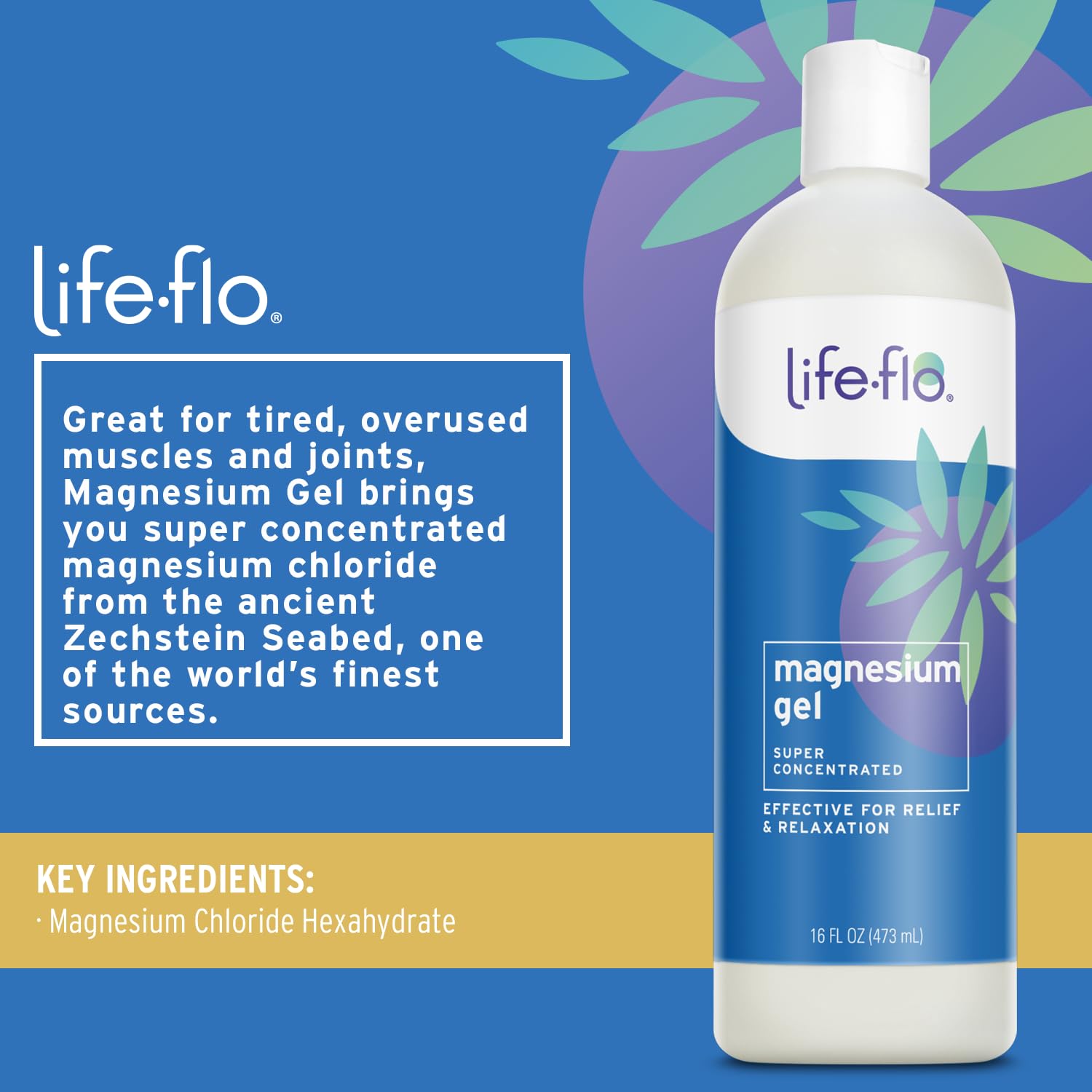 Aplicación de masaje en piernas con Life Flo Magnesio Gel.