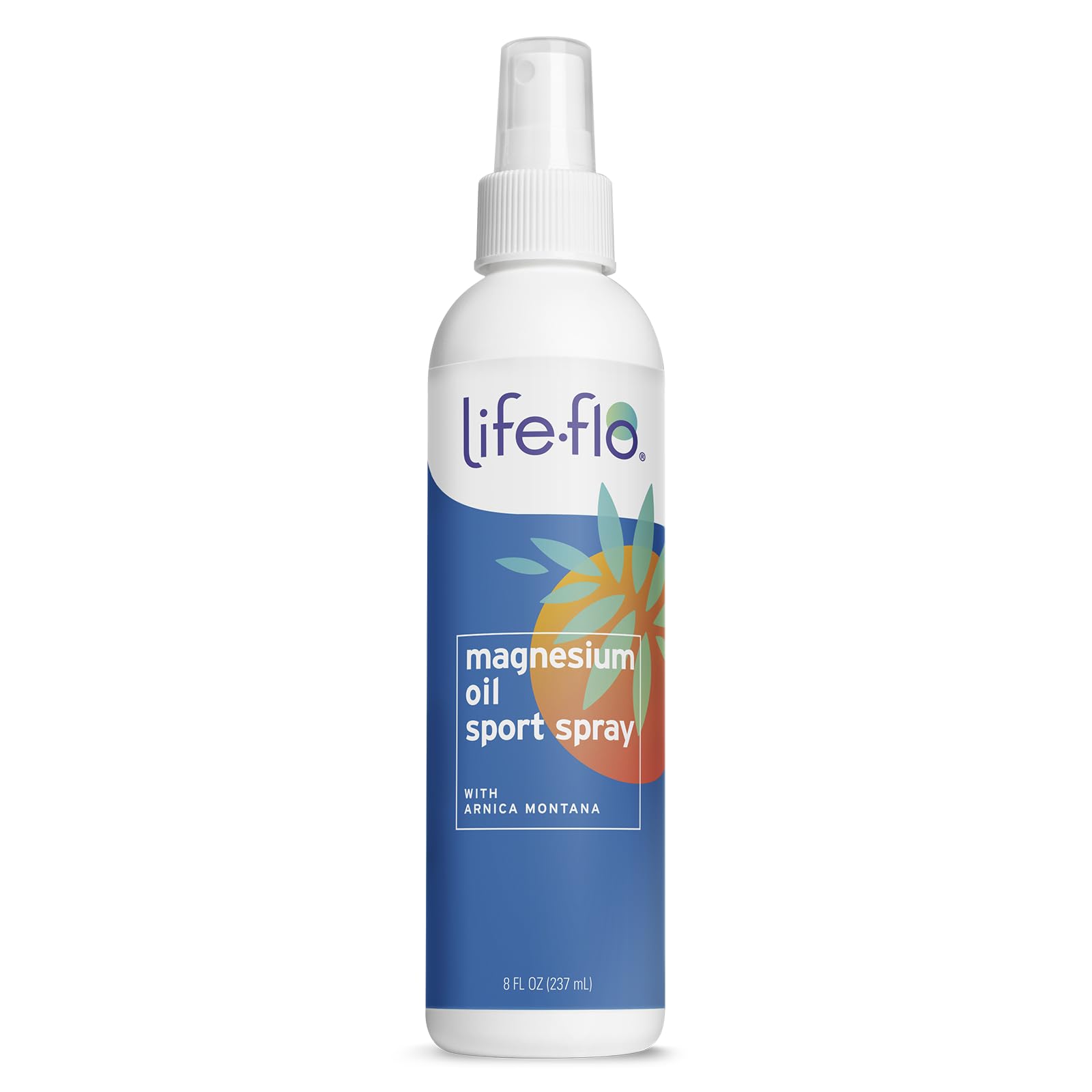 LIFE-FLO Magnesium Oil Sport Spray en botella con arnica y menta para recuperación muscular