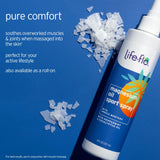 Masaje con LIFE-FLO Magnesium Oil Sport Spray para músculos cansados tras ejercicio