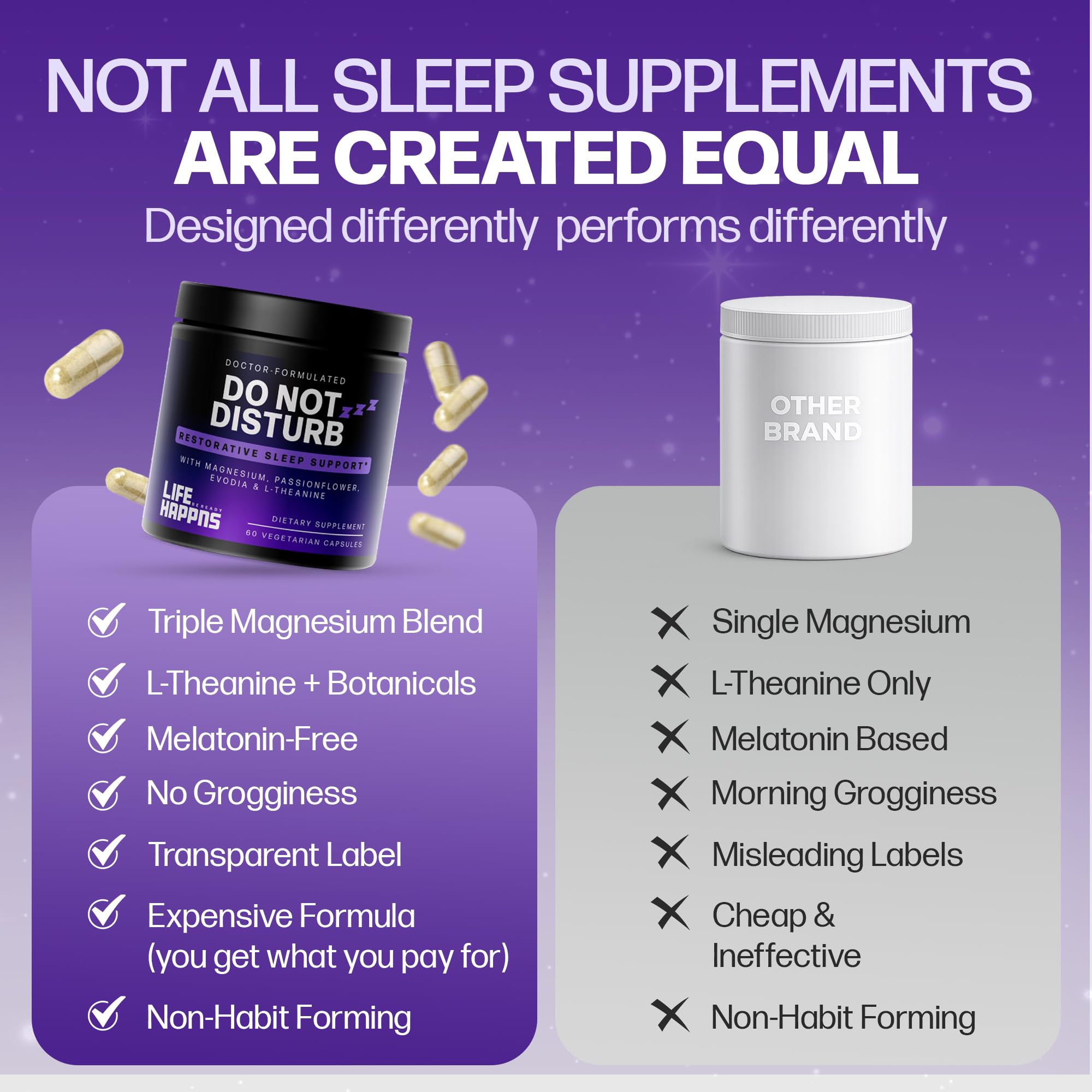 LIFE HAPPNS BE READY envase sin melatonina para dormir natural