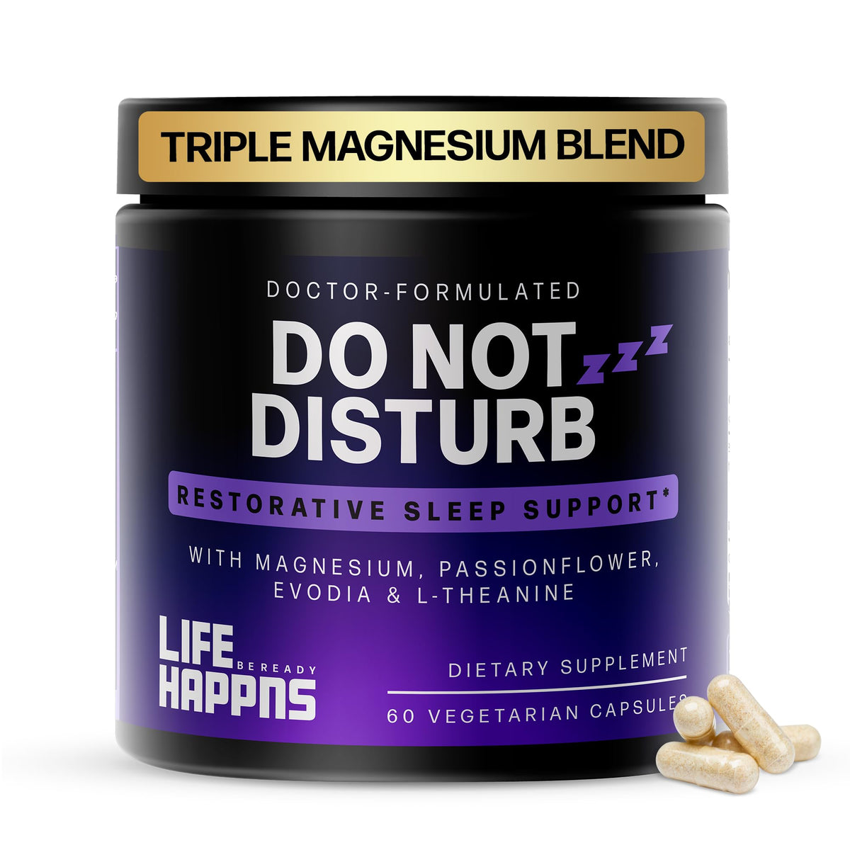 LIFE HAPPNS BE READY triple magnesio en botella para sueño suave