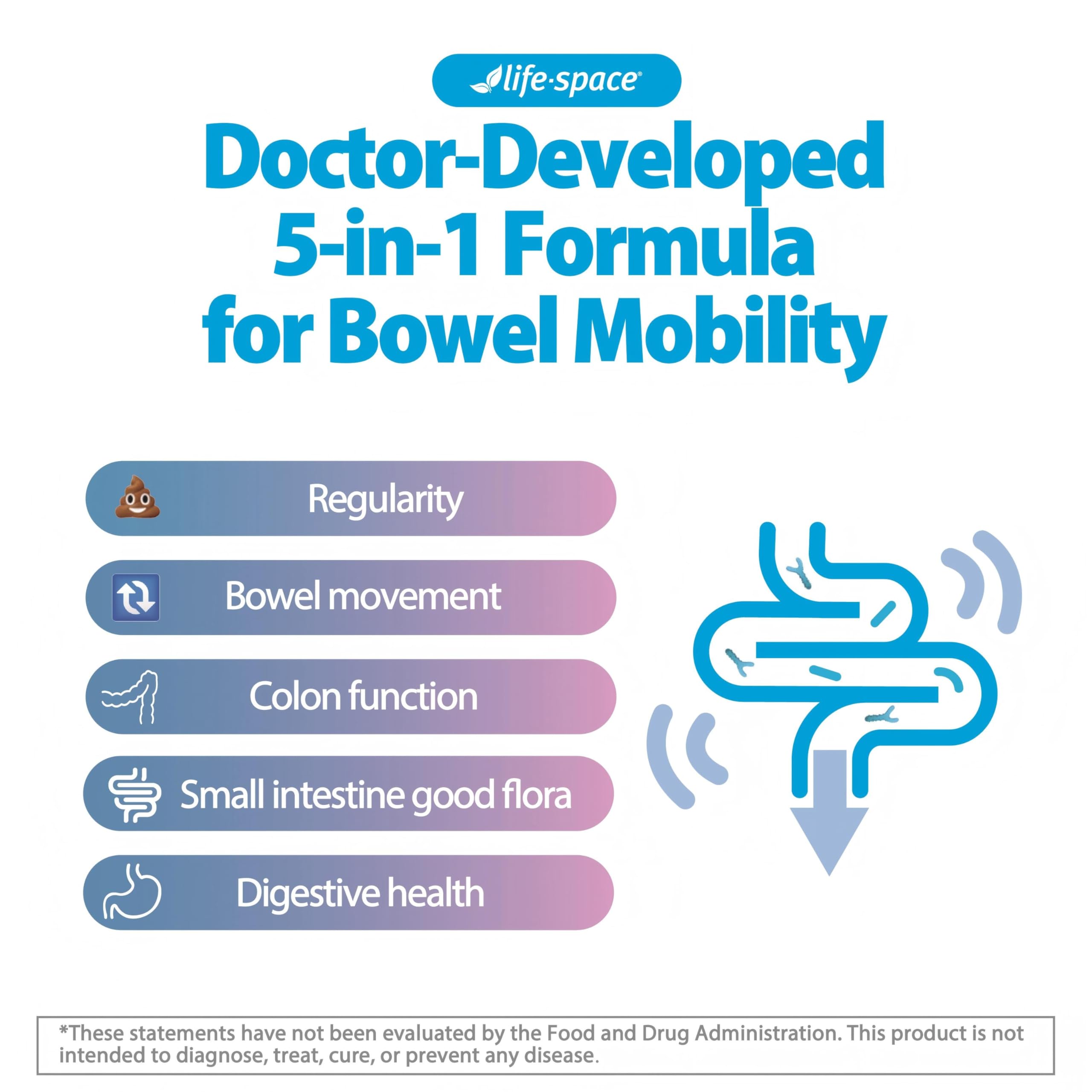 Life-Space Bowel Biotic cápsulas agrupadas, ingesta diaria para bienestar intestinal