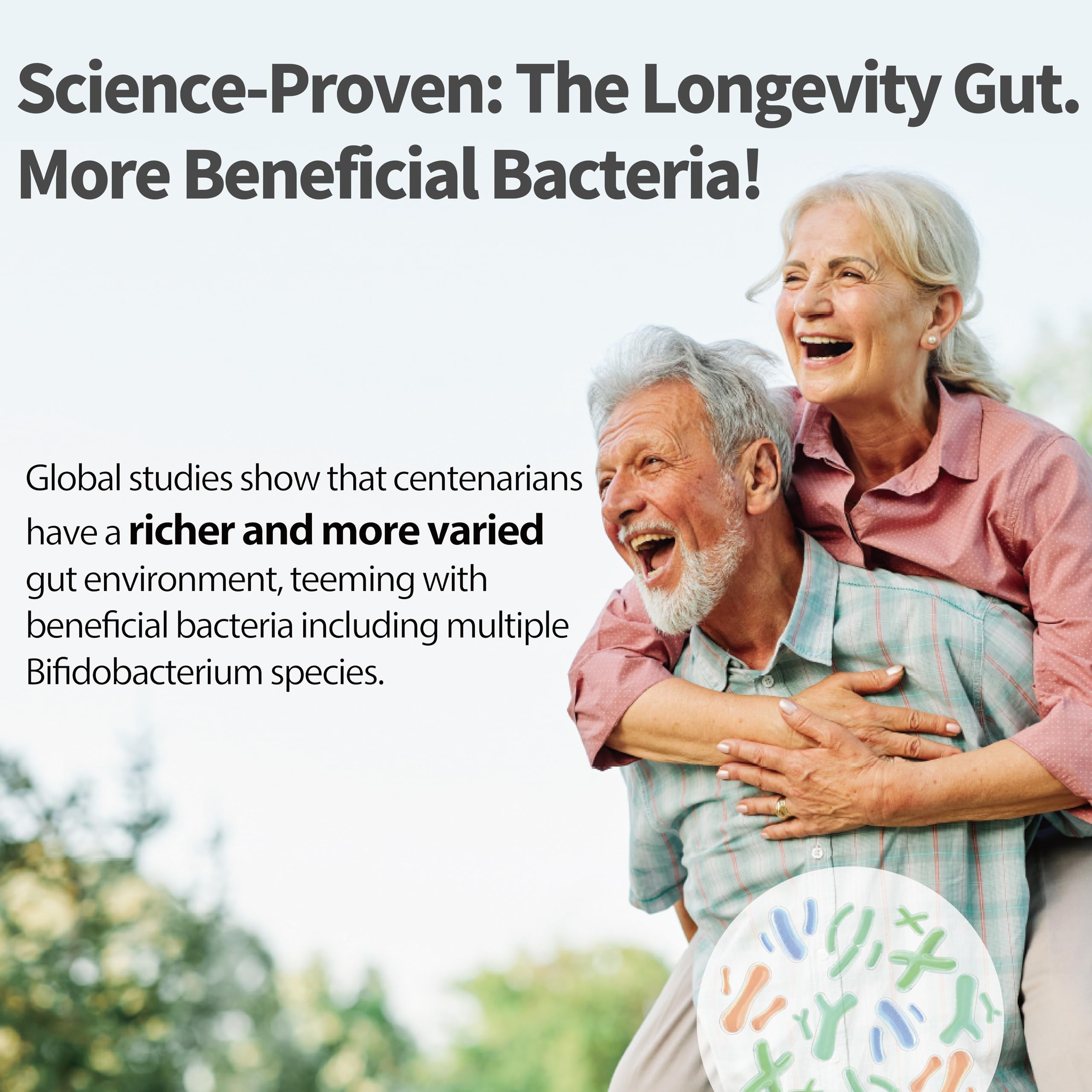 Life-Space Probiotic 60+ etiqueta clara para identificar beneficios.