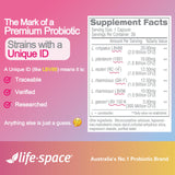 Life-Space Probiotico para mujeres, información clara sobre cepas clínicamente estudiadas.