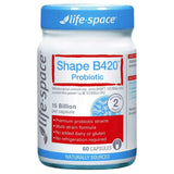Life Space Shape B420 en primer plano de la botella, apoyo digestivo natural.