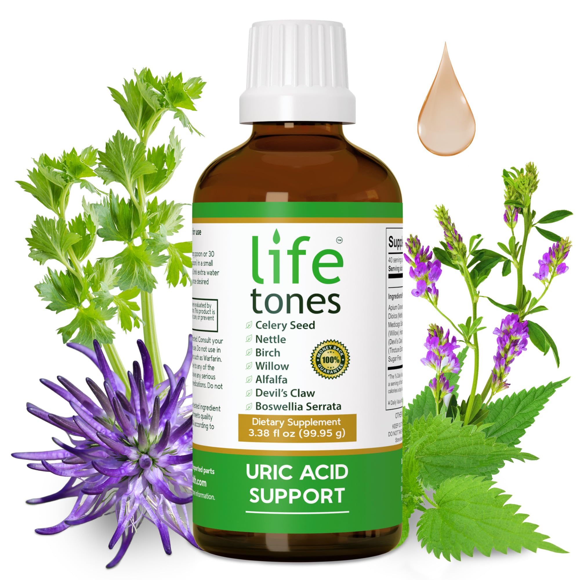 Life Tones Uric Acid Support textura-del-liquido amarillo claro sugiere calidad.