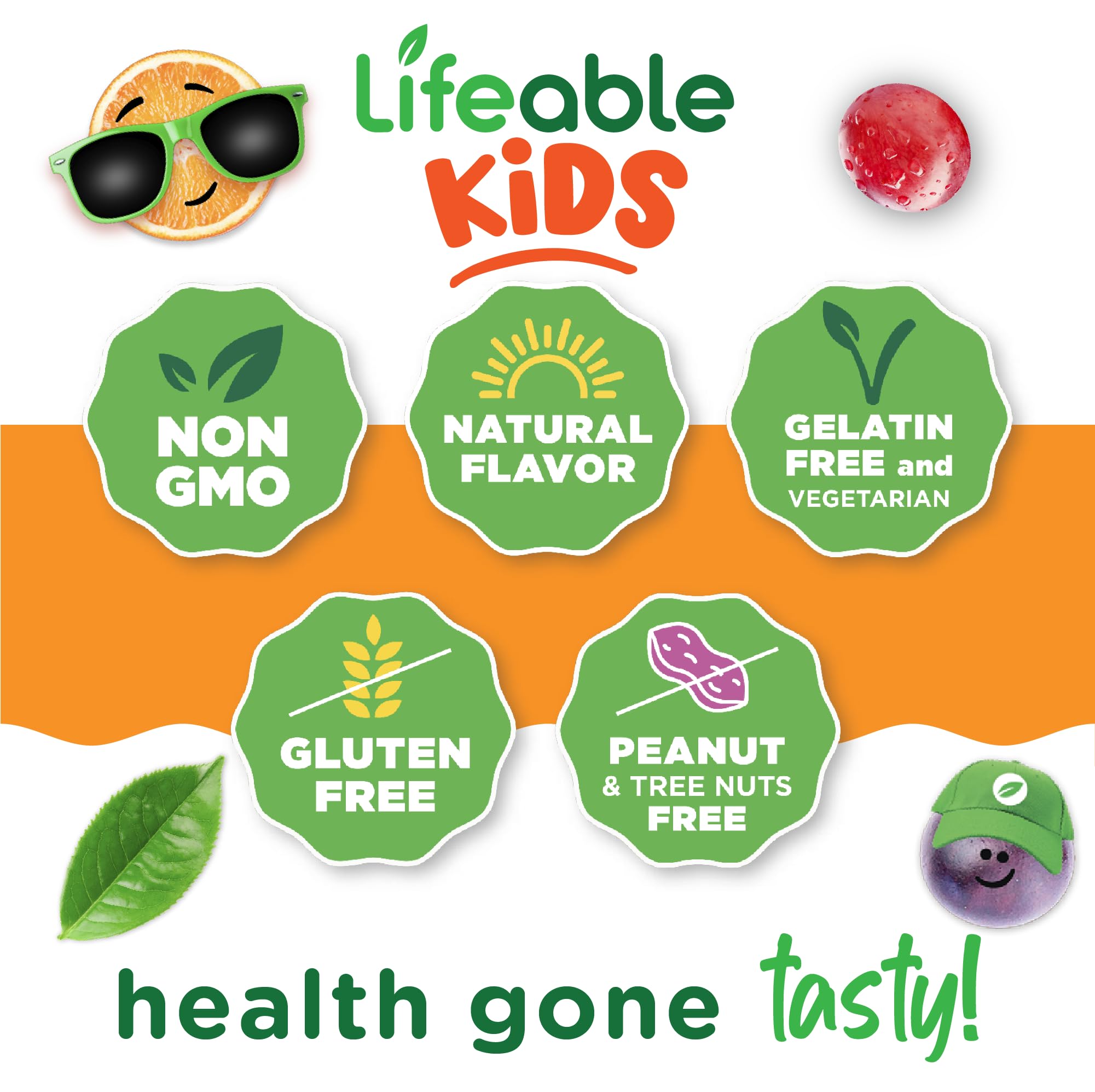 Lifeable gomitas de arándano para niños, uso diario para hábitos saludables.
