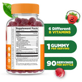 Lifeable B Complex para Niños, gomitas, mejora concentración y nervios con Vitamina C.