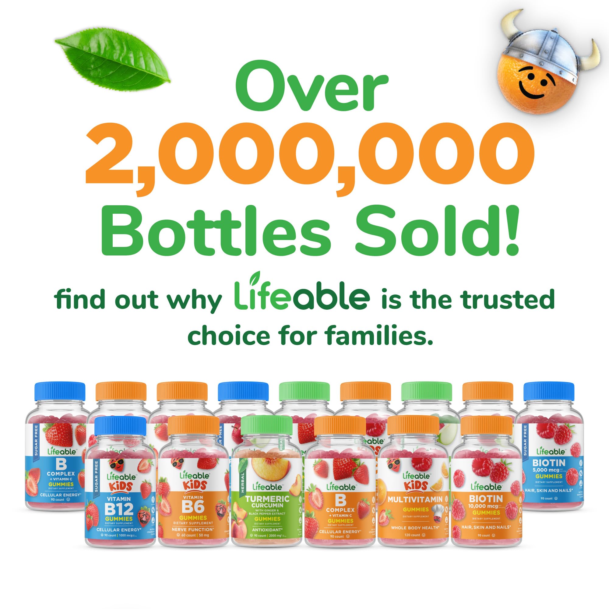 Lifeable B Complex para Niños, con pectina natural y sabor agradable.