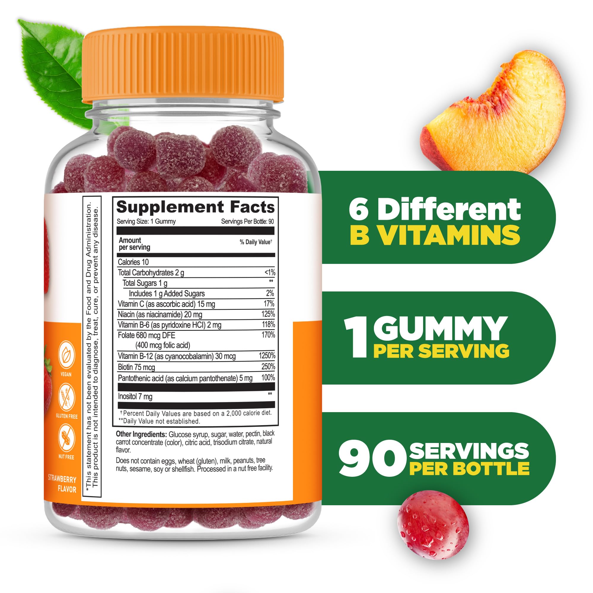 Lifeable B Complex Gummies envase 90 gominas: toma cómoda.