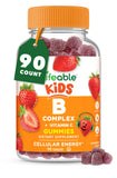 Lifeable B Complex para Niños, gomitas sabor fresa, apoyo suave de energía.