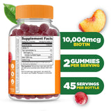 Lifeable Gomitas de Biotina para piel, sabor frambuesa, uñas fuertes