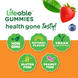 Lifeable Glucose Gummies para adultos y niños, formato práctico para consumo diario.