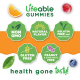 Lifeable gomitas veganas con pectina natural para fibra prebiótica