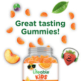 Lifeable gomitas vitamina C niños pectina natural, textura suave.