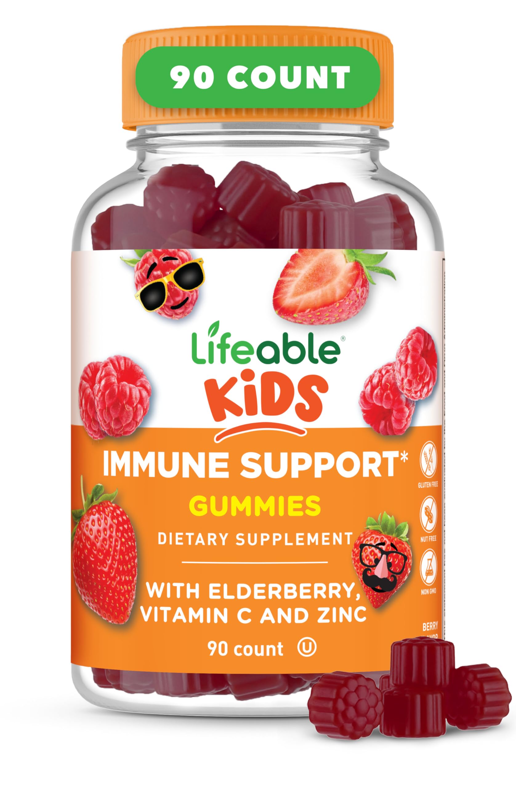 Lifeable Kids Immune Support Gummies, envase visible para respaldo inmunológico en niños