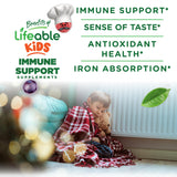 Lifeable Kids Immune Support Gummies, etiqueta clara para consumo diario y apoyo general